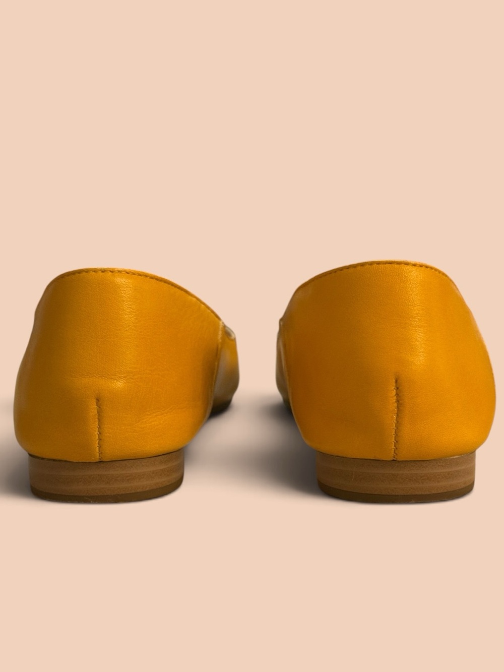 Lucky Brand (size 7.5) Mustard Yellow Leather Pointed Toe Ballet Flats - Picture 3 of 6